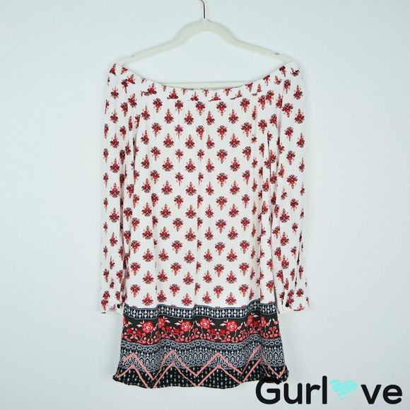 3/$25 Xhilaration Off The Shoulder Button Dress - Picture 2 of 6